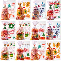 PRICES MAY VARY. Gift Bag Essentials: Includes 144 Christmas candy bags with colorful twist ties, ideal for gift-giving and festive treats.Christmas cellophane bags are an ideal combination of practicality and beautiful design, ideal for Christmas party supplies. Christmas Theme Designs: 6 classic Christmas designs ( Gift box, Santa Claus, elk head, Christmas tree, gingerbread man and so on ) featuring holiday messages and vibrant colors, adding a touch of charm to your celebrations.These cute bags are the perfect way to add a touch of holiday charm to your gifts. Sturdy Reusable: Made of durable PE material, these bags are sturdy and reusable, perfect for storing treats and goodies. These candy bags are suitable for all ages, making them perfect for family gatherings and celebrations. Ver Holiday Goodie Bags, Christmas Tree Gingerbread, Elk Head, Christmas Goodie Bags, Xmas Candy, Christmas Candy Bag, Class Gifts, Treats Christmas, Christmas 2025