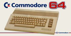 an old computer keyboard with the words commode 64 on it's side