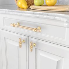 Upgrade your home decor with 10 pack of 5-inch brushed brass cabinet handles. Crafted for strength and elegance, these handles are perfect for cabinets, drawers, and closets. COAHAHA | COAHAHA 10 Pack 5 Inch Brushed Brass Cabinet Handles - Durable Pulls For Kitchen & Home Diy, Strong & Elegant yellowMetal in Gold | Wayfair Champagne Gold Kitchen Hardware, Kitchen With Gold Hardware, Gold Hardware Kitchen, Gold Kitchen Hardware, Brushed Brass Cabinet, Hardware Kitchen, Brass Cabinet Handles, Gold Knobs, Cabinets Drawers