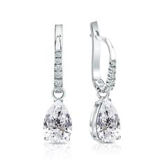 These exquisite diamond earrings come set in 18k white gold metal dangle studs v-end prong setting and breathtaking pear-cut natural diamonds with 2.00 ct. total weight for center stone and 0.10 ct. total weight of small dazzling round diamonds as side stone, together takes 2.10 ct. total weight, available with lever back clasps. Black Diamond Pendant, Black Diamond Studs, Halo Diamond Earrings, Solitaire Diamond Pendant, Colored Diamond Rings, Platinum Earrings, Black Diamond Ring, White Gold Earrings, Studs Earrings