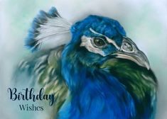 Birthday Wishes Pretty Peacock Pastel Bird Art card Birthday For Friend, Bird Portrait, Travis Scott Wallpapers, Peacock Bird, Ad Art, Wedding Card Design, Art Card, Painting Art Projects, Portrait Artist