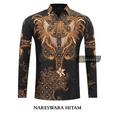 ARKANZA - Batik Shirt Top NARESWARA Style BLACK Hem Premium Batik Shirt Top by 72Batik on Etsy Black Long Sleeve Shirt With Batik Print, Black Long Sleeve Batik Print Shirt, Traditional Black Shirt With Batik Print, Casual Black Shirt With Batik Print, Traditional Black Printed Shirt, Traditional Printed Black Tops, Casual Black Tops With Batik Print, Traditional Black Printed Top, Black Cotton Tops With Motif