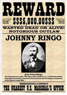 an old wanted poster for a young man