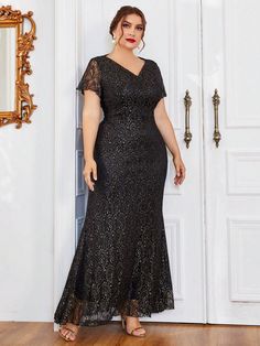 Discover the allure of our Charming Lace Elegance: Plus Size V-Neck Maxi Dress, a perfect blend of sophistication and grace. This dress is designed to celebrate your curves with its flattering V-neck cut and flowing maxi length. The intricate lace detailing adds a touch of romantic charm, making it ideal for any special occasion, from elegant evening events to casual garden parties. Crafted from high-quality, breathable fabric, this dress ensures both comfort and style, allowing you to move with Gala Ideas, Sophisticated Dress, Flounce Sleeve, Mother Of The Bride Dress, Lace Maxi, Neck Lace, Lace Maxi Dress, Bride Dresses, Mother Of The Bride Dresses