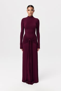 NW Turtleneck Draped Tie Dress