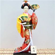 45549408256223 Geisha Doll, Silk Satin Fabric, Japanese Geisha, Style Japonais, Decoration Piece, Japanese Dolls, Maneki Neko, Japanese Kimono, Vintage Japanese