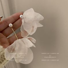 Material: Alloy Fashion Element: Flowers Style: null Chiffon Flower, Chiffon Flowers, Vacation Style, Ring Style, Fabric Jewelry, Round Face, Flower Earrings, To Shine, Winter Wedding