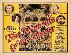 an old movie poster for the phantom of the opera