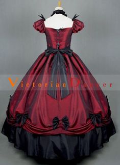 Wine Red Victorian Ball Gown Themed Party Dress   Condition: Brand New  Color:Wine Red  Material: Satins  Silhouette: Ball Gown  Sleeve Length: Short Sleeve  Dresses Length:Floor-Length  Neckline: Square Collar  Decoration: Bows And Ruffles  Style: Vintage  Includes: Dress    amp;nbsp; Red Floor-length Gown For Costume Party, Red Ball Gown For Costume Party, Red Floor-length Dress For Costume Party, Red Vintage Ball Gown Dress, Vintage Red Ball Gown Dress, Red Gown For Fancy Dress Occasions, Red Fitted Ball Gown For Fancy Dress, Elegant Red Ball Gown For Costume Party, Red Fitted Gown For Costume Party