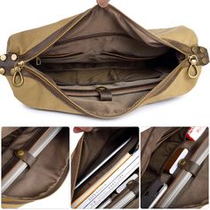 Vintage Canvas Shoulder Bag for Laptops and Outdoor Travel - Woosir Classic Laptop Bag With Zipper Pocket For Travel, Functional Canvas Satchel Briefcase, Functional Canvas Briefcase Satchel, Business Canvas Satchel Laptop Bag, Everyday Satchel Luggage With Zipper Closure, Satchel Luggage With Zipper Closure For Everyday Use, Office Laptop Shoulder Bag With Zipper Pocket, Classic Canvas Laptop Bag For Business, Everyday Canvas Satchel Briefcase