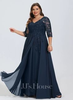 JJ's House Mother of the Bride Dresses (290361) | JJ's House Sukienki Plus Size, V Neck Prom Dresses, Dresses Classy, Floor Length Prom Dresses, Sequin Prom Dress, Groom Dresses, Dresses Chiffon, Chiffon Evening Dresses, Evening Dresses Plus Size