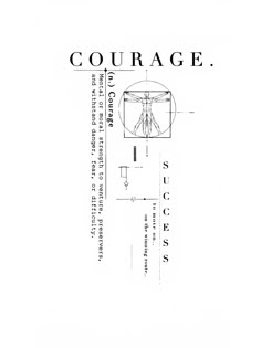 an image of a diagram with the words,'courage'in black and white