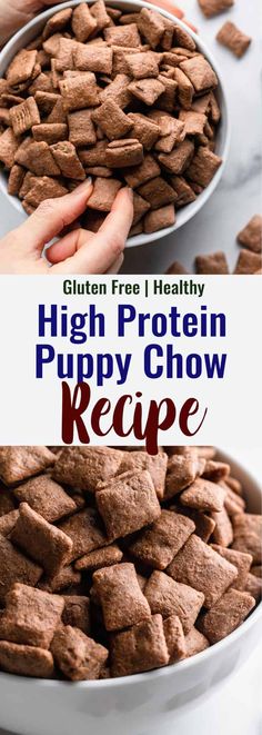 the recipe for high protein puppy chow is shown here