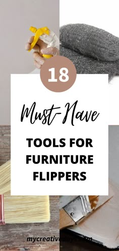 the words must have tools for furniture flippers on top of it and an image of a