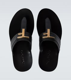 Tom Ford - Leather sandals | Mytheresa Mens Open Shoes, Classic Gold Leather Sandals, Leather Sandals With Gold-tone Hardware And Single Toe Strap, Male Slippers Leather Sandals, Classic Tan Sandals With Leather Sole, Designer Leather T-strap Sandals, Classic Tan Sandals With Leather Lining, Luxury Gold T-strap Sandals, Timeless Open Toe Summer Sandals