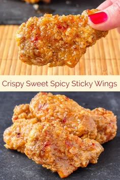 crispy sweet spicy sticky wings are an easy snack to make for lunch or dessert