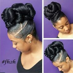 Cute Natural Hair Buns, How To Bun, Hally Berry, Natural 4c Hair, Afrikaanse Mode, Afro Textured Hair, Updo Styles, Pelo Afro, High Bun