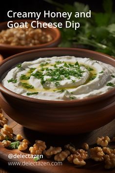 This creamy goat cheese dip with honey is a delicious and healthy appetizer that is perfect for any occasion. It is made with simple ingredients and is easy to make.