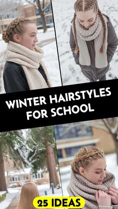 Winter Hairstyles For School, Winter Hairstyle, Elegant Updos, Voluminous Curls, Trendy Winter, Elegant Updo, Sleek Ponytail, Hair Strand, Good Hair Day