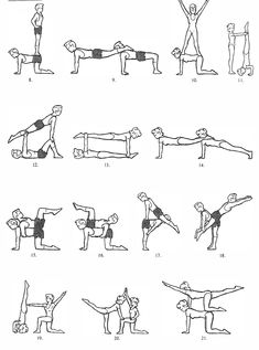 an image of people doing yoga poses on their hands and legs, with the instructions below