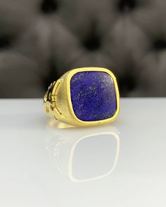 Double Headed Eagle Lapis Lazuli Men Ring, Pinky Signet Blue Ring, Square Cut, Genuine Gemstone, Stylish Gold Silver Ring, Handmade Jewelry ◎ Details ◎ ○ Material 14K Solid Gold or 925 Sterling Silver Weight of Ring : approx 19.50 gr Height of Ring : approx 5.30 mm ○ Upgrade to Solid 18K Gold, please click the link below: https://www.etsy.com/listing/962826004 ○ Gemstone Natural Lapis Lazuli Gemstone approx. 15 mm x 15 mm 4.50 ct Made to Order HANDMADE ITEM ○ For Men Collection : https://etsy.me Classic Blue Lapis Lazuli Rings, Blue Lapis Lazuli Rings Fine Jewelry, Fine Jewelry Blue Lapis Lazuli Ring, Blue Lapis Lazuli Fine Jewelry Rings, Formal Lapis Lazuli Gemstone Ring, Blue Lapis Lazuli Signet Ring With Gemstone, Classic Lapis Lazuli Jewelry Ring, Blue Lapis Lazuli Gemstone Signet Ring, Luxury Lapis Lazuli Gemstone Rings