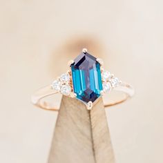 "OCTAVIA" - ELONGATED HEXAGON LAB-GROWN ALEXANDRITE ENGAGEMENT RING WITH DIAMOND ACCENTS-1 | Rings engagement types Different Engagement Rings, Hexagon Engagement Ring, Ring Inspo, Staghead Designs, Alexandrite Engagement Ring, Mens Engagement, Ring With Diamond, Ring Ideas, Detailed Ring