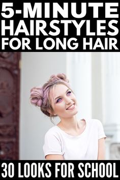 Easy Up Do Long Hair Quick Hairstyles, Teacher Picture Day Hair, Casual Updo Medium Length Hair, Fixing Long Hair Easy Hairstyles, Easy Hair Styles To Do On Yourself For Beginners, Easy Day 3 Hairstyles, Professional Quick Hairstyles, Quick Cute Hairstyles For Long Hair Up, Casual Updo Hairstyles For Long Hair