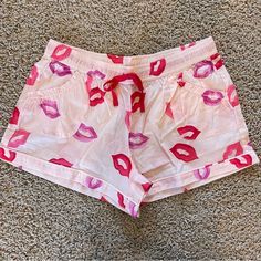 Victoria's Secret Sleep Shorts Lips Kisses Pink Red Size Medium Brand New, No Tags Measurements In Photos Color: Pink, Red Pockets Elastic Waistband With Ribbon Drawstring Lips Kiss Pink Red Valentines Day Cotton / Modal Blend From No Pet No Smoke House Red Stretch Summer Sleepwear, Pink Summer Sleepwear With Pockets, Pink Sleepwear With Pockets For Summer, Summer Sleepover Shorts, Victoria's Secret Cotton Shorts, Red Pajama Shorts For Summer Pajama Party, Cute Summer Bottoms For Sleepover, Cute Summer Sleepover Bottoms, Summer Bottoms For Sleepover In Short Style