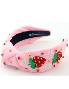 Brianna Cannon Dress up any outfit with this fun headband! Embroidered Strawberry Headband with Crystals & Beads Comfortable & perfect for everyday Strawberry Headband, Embroidered Strawberry, Embroidered Headband, Square Shoes, Strawberry Dress, Crystals Beads, Bar Gifts, Tie And Pocket Square, Classic Collection