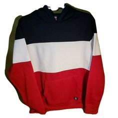 Sz M Sweatshirt Hoodie One Point One. Red, White & Blue with front pockets. Fleece lined. Band at waist. Condition is "New with tags". Shipped with USPS Priority Mail. Urban Red Cotton Hoodie, Red Cotton Urban Hoodie, Red Fleece Long-sleeve Hoodie, Red Cotton Hoodie With Kangaroo Pocket, Red Cotton Hoodie, Red Hooded Fleece Sweatshirt, Hip Hop Fleece Hooded Top, Hip Hop Hooded Fleece Top, Red Cotton Hip Hop Hoodie