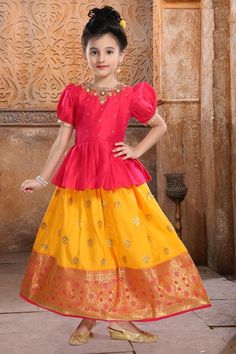 Please check our entire collection on this link : https://www.etsy.com/shop/EthnicPehnava Specifications: *Brand - Ethnic Pehnava *Type - Lehenga Choli with Dupatta / Pattu Pavadai  *Sleeves - Sleeves attached  *Neck - Round  *Closure - Back Zipper/ Buttons *Pattern - Embroidered *Fabric- Silk *Lining - Butter Crepe (Very Soft) *Skirt- Brocade pure silk skirt with side zipper & Elastic Waist band  *Occasion - Ethnic Wear/Festive wear/Party Wear/Wedding Party *Made In: India Items Included in Package: 1 Blouse, 1 Lehenga, 1 Dupatta, Sleeves attached,   Wash Care Instructions:  *Dry cleaning only. ALL CLOTHES ARE KIDS FRIENDLY. NO COLOR VARIATIONPattu Pavadai Chaniya Choli, Party Kleidung, Indian Ethnic Wear, Silk Skirt, Side Zipper, Lehenga Choli, Festival Wear, Pure Silk, Party Wear