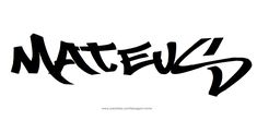 Desenho Tatuagem com o Nome Mateus Calligraphy, Nike