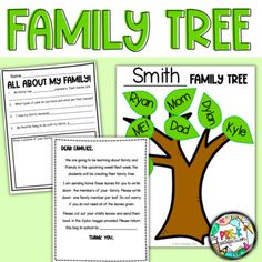 a family tree with green leaves on it