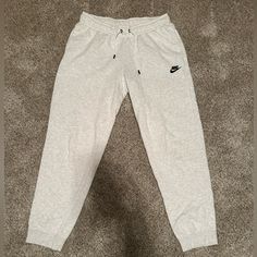 White Nike Sweats, Worn Once. Bought Them And Never Wore Them Because They Are Too Short For Me, I’m 5’9. No Stains And In Brand New Condition Light Blue Sweatpants, Sweatpants White, Blue Sweatpants, Nike Sweats, Nike Sweatpants, White Jumpsuit, White Nike, Nike Pants, Too Short