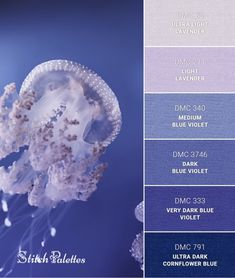 an image of a jellyfish in the water with color swatches to choose from