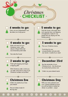 the christmas checklist is shown in this image