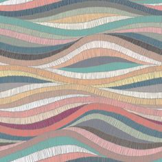 an abstract pattern with wavy lines in pastel colors, on a white background stock photo