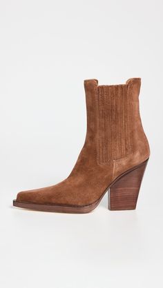 Paris Texas Dallas Ankle Boots | Shopbop Brown Suede Heeled Boots With Sculpted Heel, Suede Square Toe Heeled Boots With Sculpted Heel, Suede Heeled Boots With Sculpted Heel And Square Toe, Luxury Brown Suede Heeled Boots, Heeled Suede Boots With Closed Toe And Suede Lining, Luxury Suede Boots With Sculpted Heel, Luxury Suede Heeled Boots With Pointed Toe, Luxury Pointed Toe Suede Heeled Boots, Brown Suede Heeled Boots With Reinforced Heel