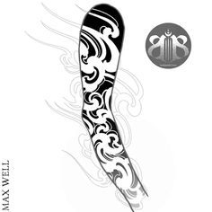 a black and white drawing of a snowboard with an intricate design on the side