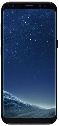 the back side of an galaxy s8 with its camera open and stars in the sky