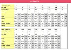 the size chart for women's shoes