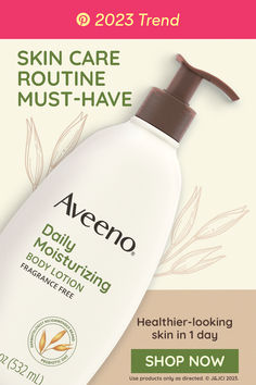 Intensely nourish dry skin with Aveeno Daily Moisturizing Body Lotion. Clinically proven 24 hour moisturization. Daily lotion nourishes dry skin with moisture. Fragrance-free, non-greasy & non-comedogenic. Africa Hairstyles, Heart Vitamins, Good Skin Tips, Moisturizing Body Lotion, Moisturizing Face Cream, Skin Care Items, Pretty Skin