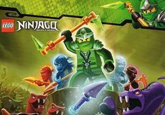 the lego ninjas video game is shown in front of a green background with an image of