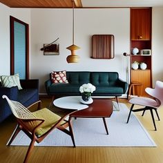 a living room filled with furniture and wooden floors