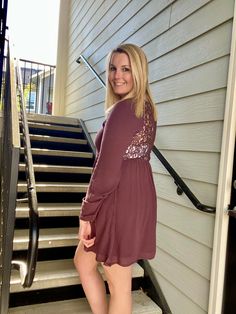 This dress is a perfect addition to your spring wardrobe. With the sheer sleeves and the lace back it is great for the warm weather coming. The best part about this dress is that it has pockets! *This dress fits true to size. Betty Dress, Plum Dress, Spring Wardrobe, Lace Back, Sheer Sleeves, Spring Time, Warm Weather, Plum, Sweater Dress