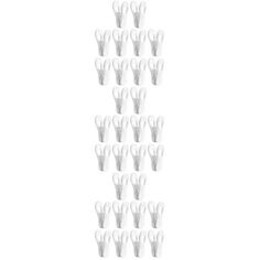 a large group of white scissors are arranged in the shape of a pyramid on a white background