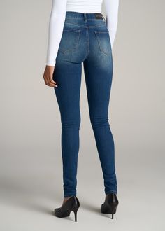 About Our Tall Women’s Jeans These will go with literally everything in your closet. No matter what Gen Z might say, women’s tall skinny jeans will always be an everyday wardrobe staple in our books. The versatile denim is meant to fit tight to your figure, which means the proportions need to be on point. Our skinny jeans for tall women have been measured to fit your long legs and torso so you can wear them with confidence. The soft denim provides just the right amount of stretch while still bei Jeans For Tall Women, Gen Z, Tall Women, Classic Blue, Everyday Wardrobe, Long Legs, Wardrobe Staples, Georgia, High Rise