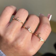 Our Zodiac Script Ring is the perfect way to wrap your astrological energy right around your finger. Each zodiac is beautifully written out in our own script font style. Available in Yellow, White or Rose 14K Gold. Treat yourself or gift your loved one to our Zodiac Script Ring!

Size: 8-10mm letter height 
14K Solid Gold
Made in Los Angeles
Lifetime Guarantee Gold Zodiac Sign Rings As Gift, Zodiac Sign Ring Jewelry Gift, Gold Zodiac Sign Rings For Gift, Symbolic Adjustable Initial Ring As Gift, Personalized Adjustable Initial Ring, Adjustable Personalized Initial Ring, Wishlist 2024, High Fashion Outfits, Gold Piece