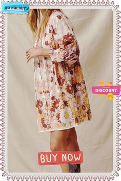 Floral Long Sleeve Shirt Chiffon Dress Spring Daywear Shift Mini Dress, Sheer Long Sleeve Mini Dress For Summer, Spring Printed Chiffon Blouse, Summer Sheer Long Sleeve Dress, Summer Long Sleeve Sheer Dresses, Sheer Long Sleeve Summer Dress, Chiffon Beach Blouse For Fall, Summer Floral Print Long Sleeve Mini Dress, Spring Sheer Mini Dress In Chiffon