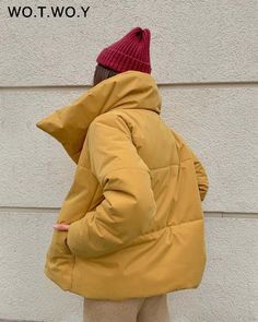 Oversized Cropped Winter Jacket Women Windbreaker Cotton-Padded Parkas Women Solid Casual Thick Jackets Female Outerwear Women Windbreaker, Winter Jacket Women, Christmas Dress Women, Women's Windbreaker, Outfits Simple, Parka Women, Pants Women Fashion, Long Sweater Dress, Winter 23